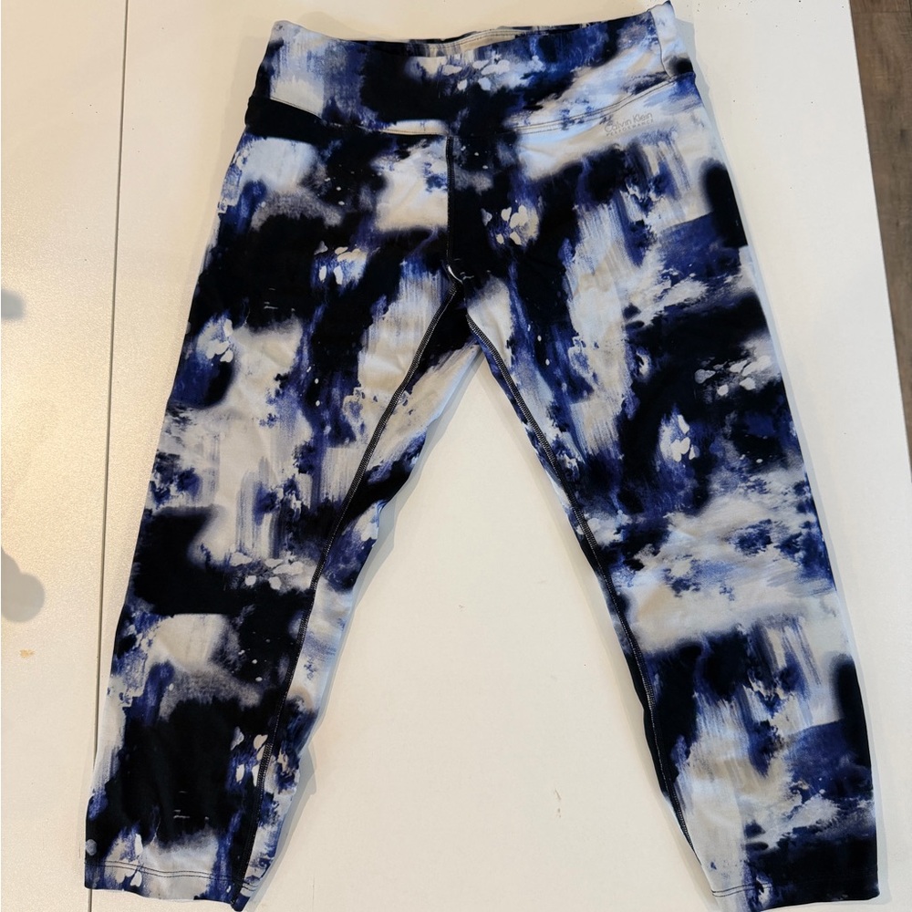 Calvin Klein Kids Abstract Blue and Black Leggings